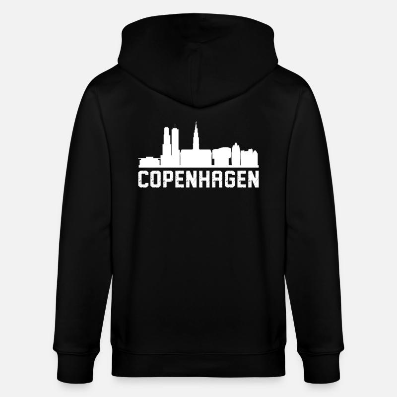 Skyline de Copenhague - Veste à capuche bio CULTIVATOR Stanley/Stella Unisexe - noir