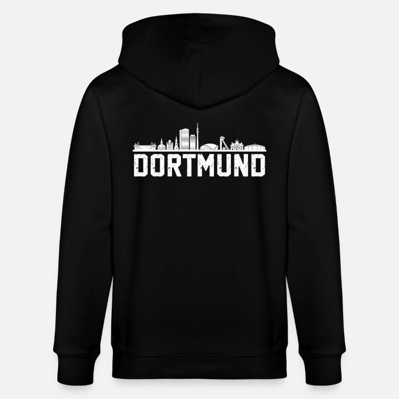 Skyline Dortmund - Stanley/Stella Unisex Bio-Kapuzenjacke CULTIVATOR  - Schwarz