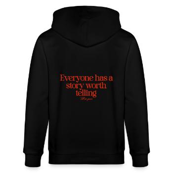 Erzähl mir deine Geschichte - Stanley/Stella Unisex Bio-Kapuzenjacke CULTIVATOR  - Schwarz - Hinten - Anna (173cm)