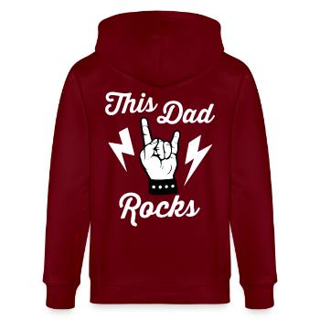This Dad Rocks - Stanley/Stella CULTIVATOR  Unisex Organic Hooded Jacket - burgundy - Back - Anna (173cm)