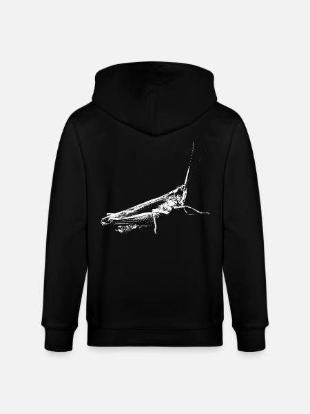 Grasshopper white / Grasshopper white / insects - Stanley/Stella CULTIVATOR  Unisex Organic Hooded Jacket - black