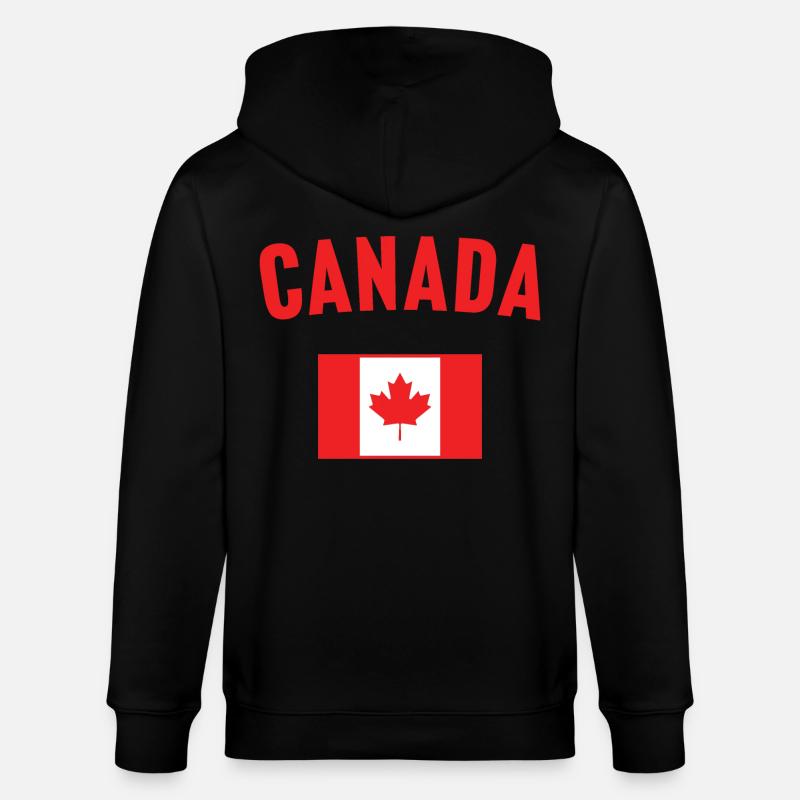Drapeau du Canada - Veste à capuche bio CULTIVATOR Stanley/Stella Unisexe - noir