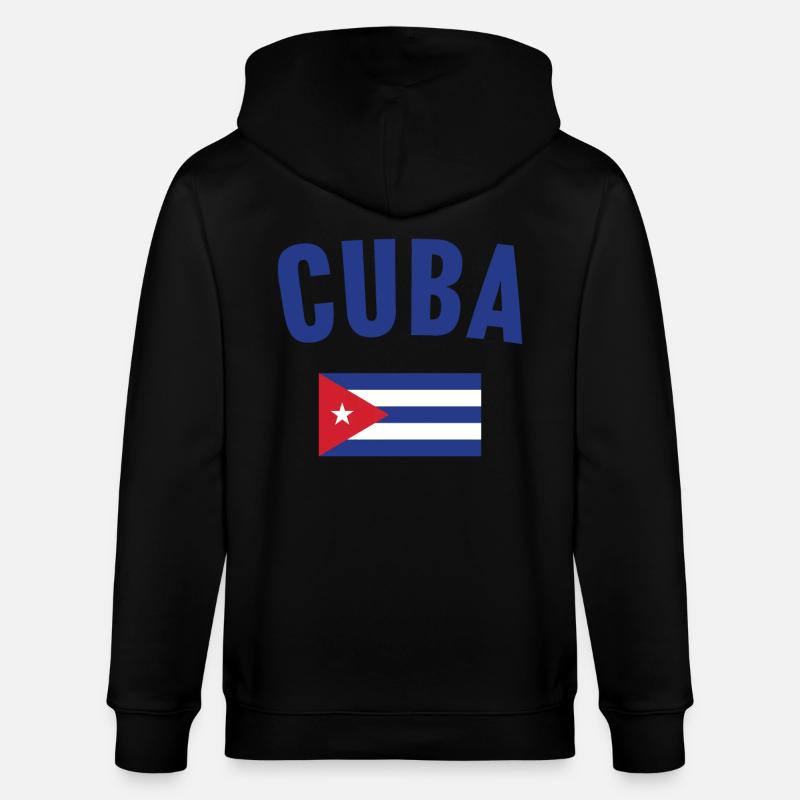 Drapeau de Cuba - Veste à capuche bio CULTIVATOR Stanley/Stella Unisexe - noir