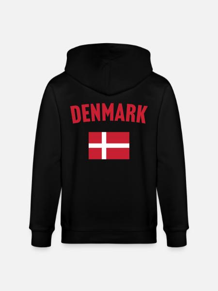 Denmark Flag - Stanley/Stella CULTIVATOR  Unisex Organic Hooded Jacket - black