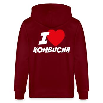 Ich liebe Kombucha - Stanley/Stella Unisex Bio-Kapuzenjacke CULTIVATOR  - Burgunderrot - Hinten - Anna (173cm)