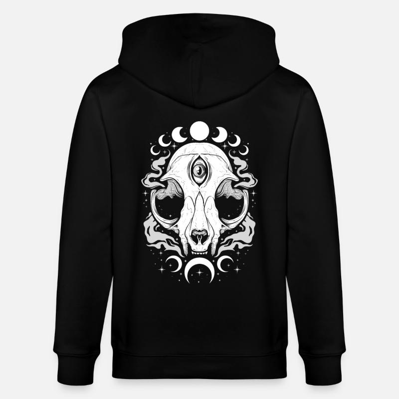 Mystique chat lune étoilé - Veste à capuche bio CULTIVATOR Stanley/Stella Unisexe - noir