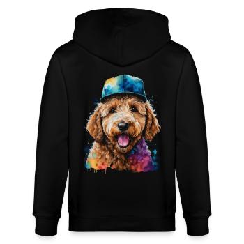 Goldendoodle Snapback Cap Chien Animal Design Print - Veste à capuche bio CULTIVATOR Stanley/Stella Unisexe - noir - Dos - Anna (173cm)