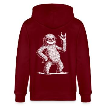 Drôle Paresseux Musique Rock Heavy Metal Concert - Veste à capuche bio CULTIVATOR Stanley/Stella Unisexe - bordeaux - Dos - Anna (173cm)