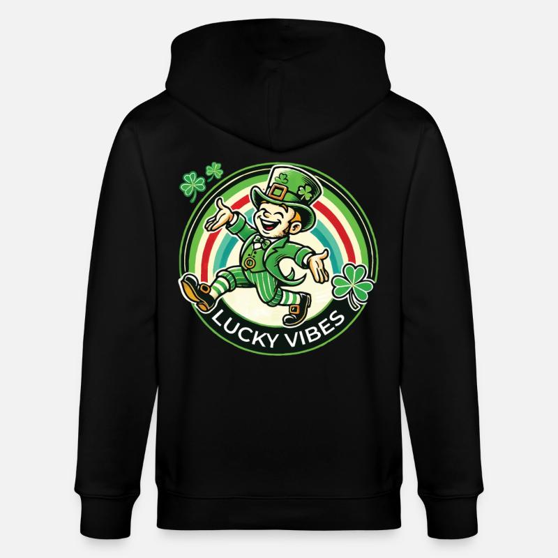 Joyeuses vibrations de la Saint-Patrick - Veste à capuche bio CULTIVATOR Stanley/Stella Unisexe - noir