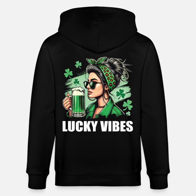 Saint-Patrick : style Lucky Vibes - Veste à capuche bio CULTIVATOR Stanley/Stella Unisexe - noir