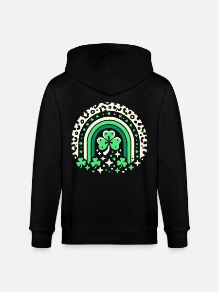 Saint-Patrick trèfle arc-en-ciel chance - Veste à capuche bio CULTIVATOR Stanley/Stella Unisexe - noir