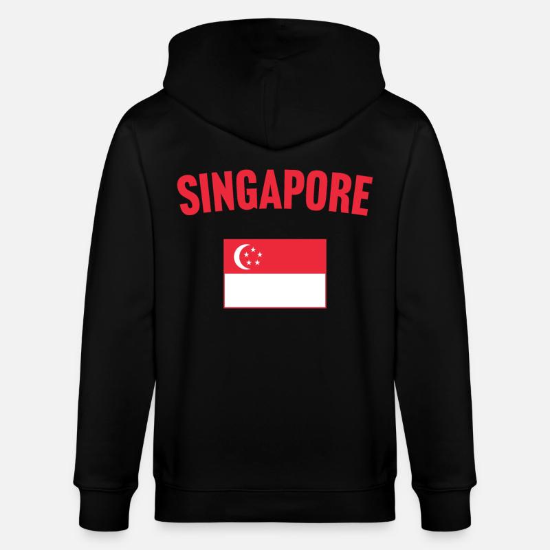 Drapeau de Singapour - Veste à capuche bio CULTIVATOR Stanley/Stella Unisexe - noir