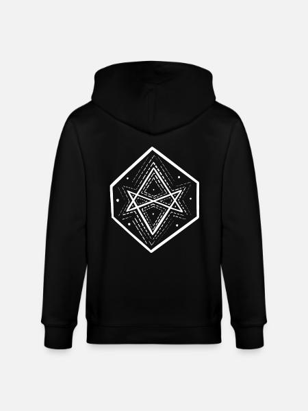 Unicursal Hexagram - Stanley/Stella CULTIVATOR Unisex Organic Hooded Jacket - black