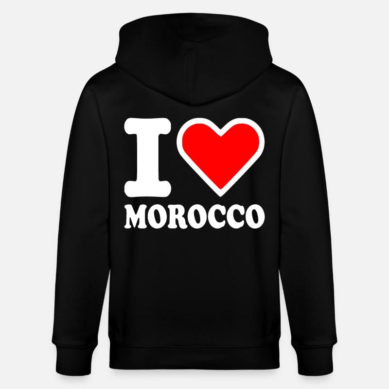 I love morocco - Veste à capuche bio CULTIVATOR Stanley/Stella Unisexe - noir