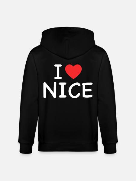 I Love Nice - J'aime Nice - Stanley/Stella CULTIVATOR  Unisex Organic Hooded Jacket - black
