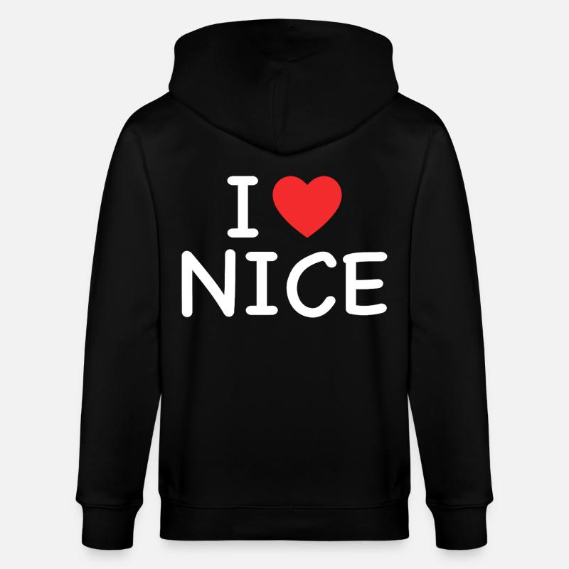I Love Nice - J'aime Nice - Stanley/Stella Unisex Bio-Kapuzenjacke CULTIVATOR  - Schwarz