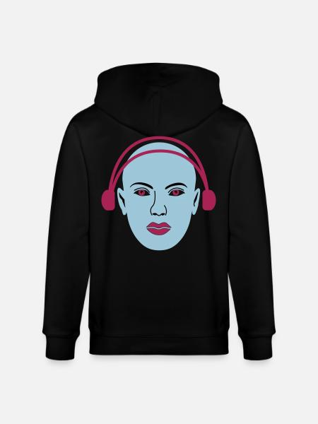 Alien hört Musik - Stanley/Stella Unisex Bio-Kapuzenjacke CULTIVATOR - Schwarz