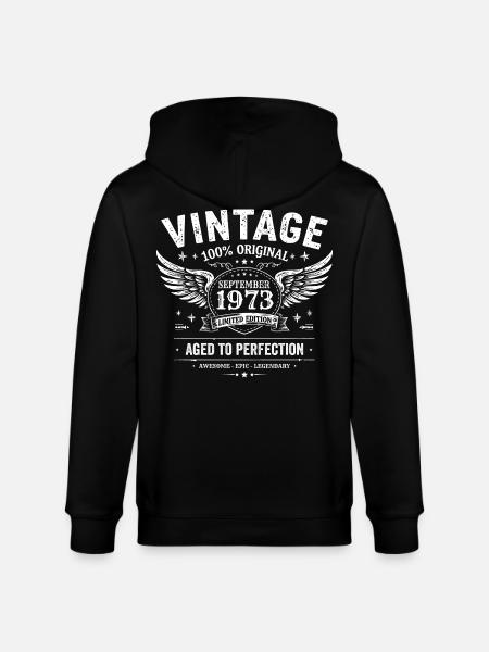 Born in September 1973 - Stanley/Stella CULTIVATOR  Unisex Organic Hooded Jacket - black