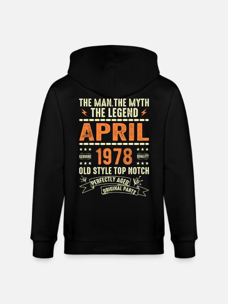 april 1978, APRIL 1978 - Stanley/Stella Unisex Bio-Kapuzenjacke CULTIVATOR  - Schwarz