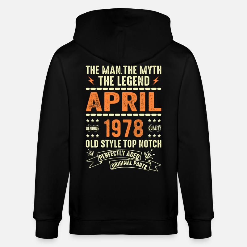 AVRIL 1978, AVRIL 1978 - Veste à capuche bio CULTIVATOR Stanley/Stella Unisexe - noir