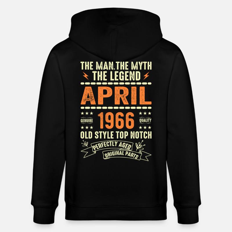 Avril 1966, AVRIL 1966 - Veste à capuche bio CULTIVATOR Stanley/Stella Unisexe - noir