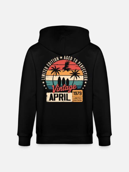 1979 April Birthday Legend April 1979 - Stanley/Stella CULTIVATOR  Unisex Organic Hooded Jacket - black