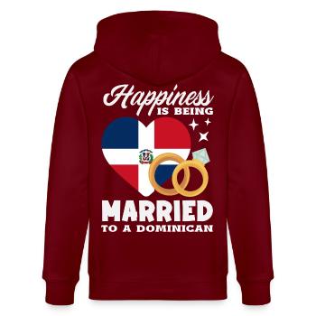 Drapeau de la République dominicaine Dom Rep Pride - Veste à capuche bio CULTIVATOR Stanley/Stella Unisexe - bordeaux - Dos - Anna (173cm)