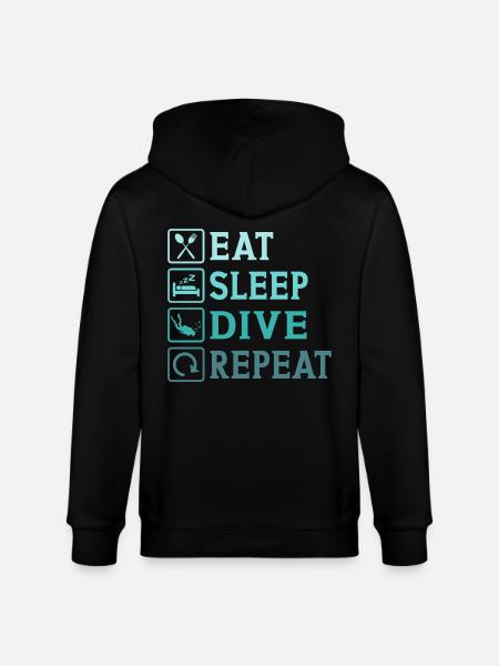 eat sleep dive repeat - Stanley/Stella CULTIVATOR  Unisex Organic Hooded Jacket - black