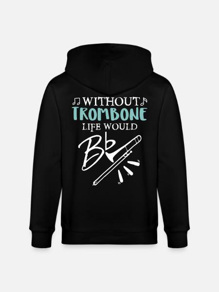 Life Without Trombone - Stanley/Stella CULTIVATOR Unisex Organic Hooded Jacket - black
