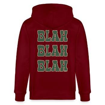 Gelaber und Gerede: Blah blah blah - Stanley/Stella Unisex Bio-Kapuzenjacke CULTIVATOR  - Burgunderrot - Hinten - Anna (173cm)