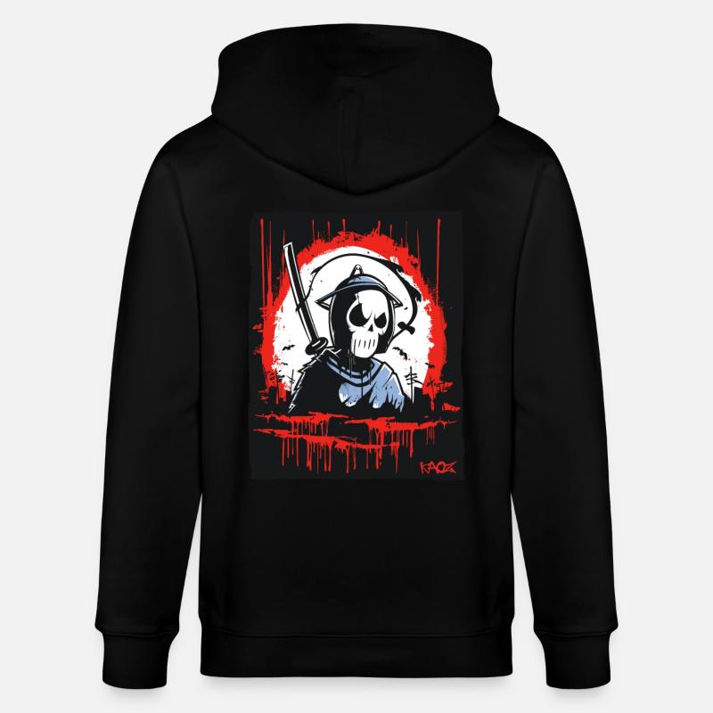 Sensenmann Totenkopf Samurai - Stanley/Stella Unisex Bio-Kapuzenjacke CULTIVATOR  - Schwarz