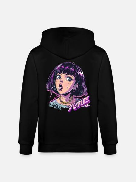 Niegrzeczna bogata dziewczyna z anime - Ekologiczna rozpinana bluza z kapturem typu unisex Stanley/Stella CULTIVATOR  - czarny