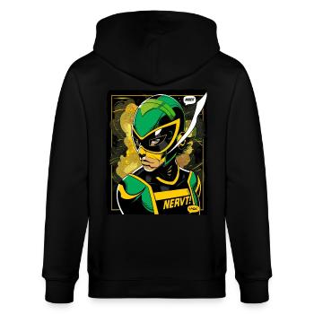 Super employé : héros du travail, le travail craint ! - Veste à capuche bio CULTIVATOR Stanley/Stella Unisexe - noir - Dos - Anna (173cm)