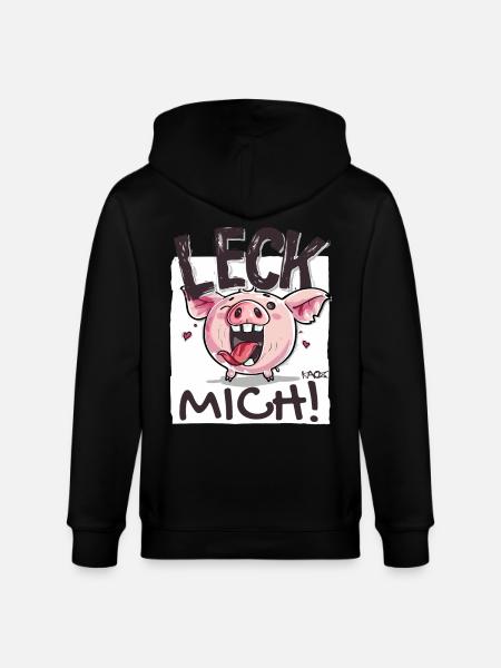 Petit cochon coquin : Lèche-moi - Veste à capuche bio CULTIVATOR Stanley/Stella Unisexe - noir