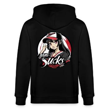 Une fille de baseball pense que l’anime est stupide - Veste à capuche bio CULTIVATOR Stanley/Stella Unisexe - noir - Dos - Anna (173cm)