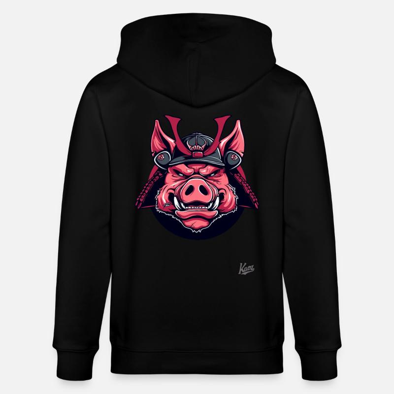Shogun Samurai Pig - Veste à capuche bio CULTIVATOR Stanley/Stella Unisexe - noir