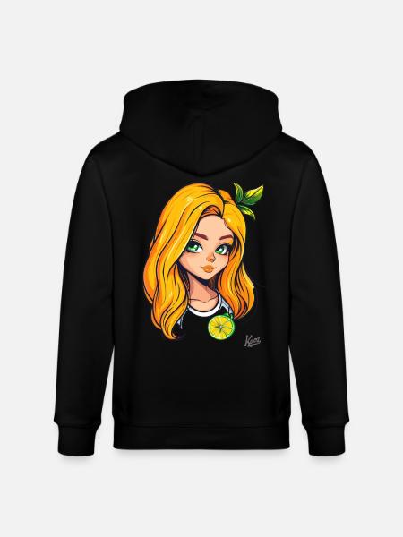 Das Orange-Zitronen-Mädchen - Stanley/Stella Unisex Bio-Kapuzenjacke CULTIVATOR  - Schwarz