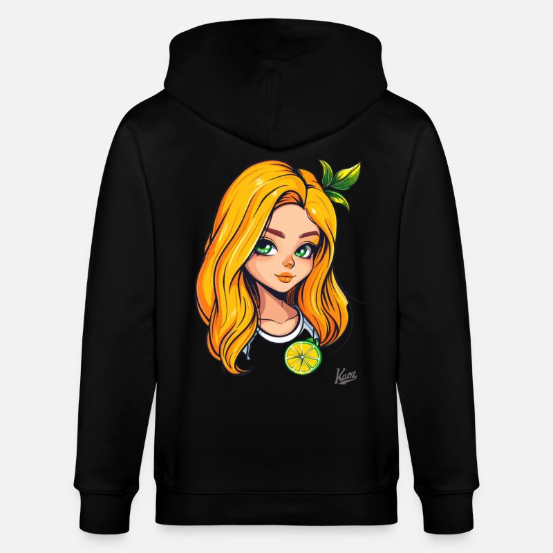 Das Orange-Zitronen-Mädchen - Stanley/Stella Unisex Bio-Kapuzenjacke CULTIVATOR  - Schwarz