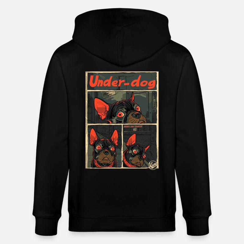 Le bouledogue français outsider - Veste à capuche bio CULTIVATOR Stanley/Stella Unisexe - noir