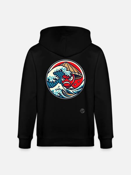 Kanagawa Madness Japan - Stanley/Stella CULTIVATOR  Unisex Organic Hooded Jacket - black