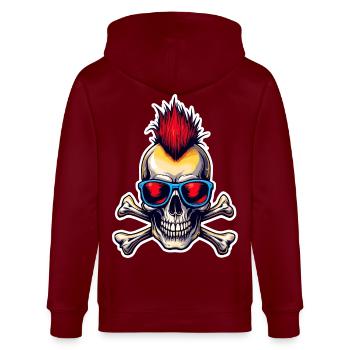 Punked - Stanley/Stella Unisex Bio-Kapuzenjacke CULTIVATOR  - Burgunderrot - Hinten - Anna (173cm)