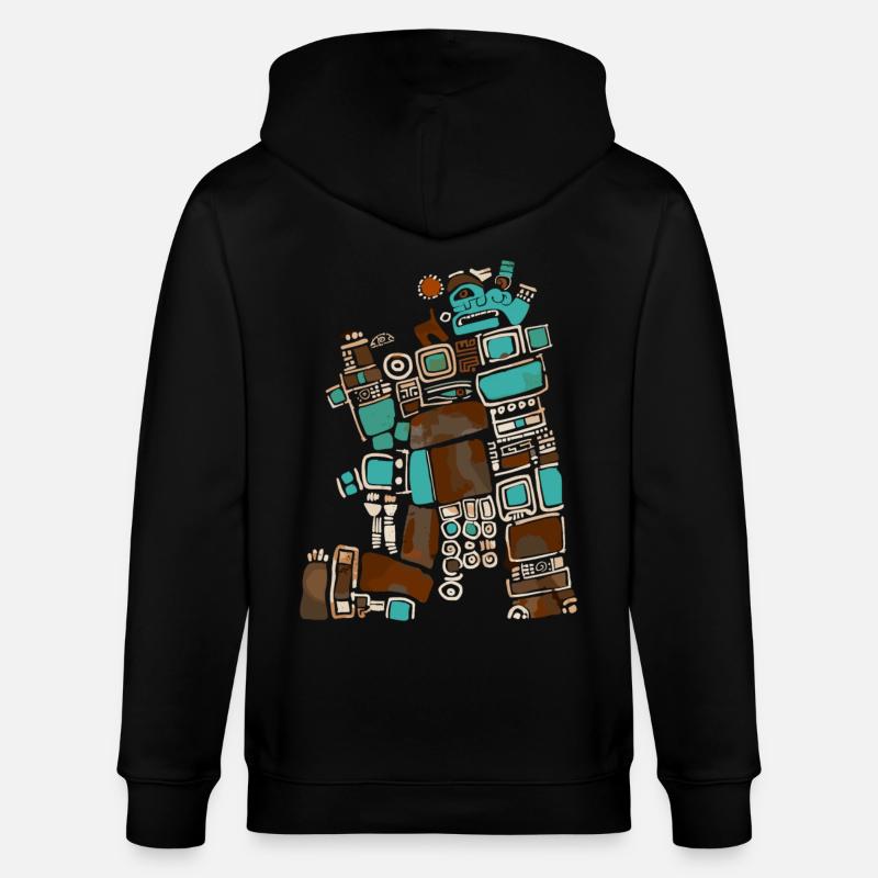 Dieu Maya Mythologie Maya Itzamna - Veste à capuche bio CULTIVATOR Stanley/Stella Unisexe - noir