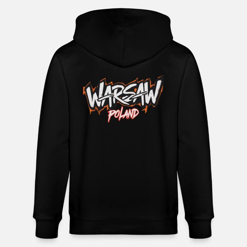 Varsovie Pologne Souvenir - Veste à capuche bio CULTIVATOR Stanley/Stella Unisexe - noir