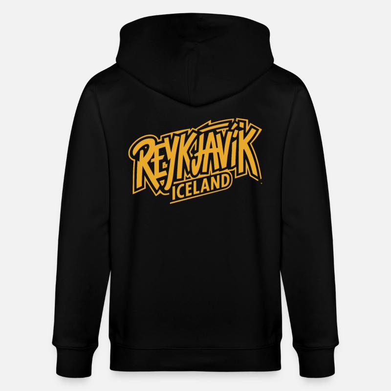 Reykjavík Islande Souvenir Design - Veste à capuche bio CULTIVATOR Stanley/Stella Unisexe - noir
