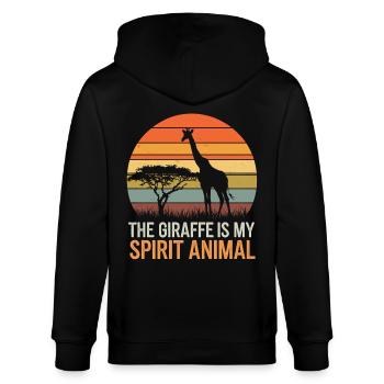 La girafe est mon animal spirituel safari rétro - Veste à capuche bio CULTIVATOR Stanley/Stella Unisexe - noir - Dos - Anna (173cm)