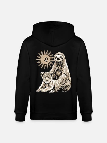 Löwe Sternzeichen Faultier unter der Sonne - Stanley/Stella Unisex Bio-Kapuzenjacke CULTIVATOR  - Schwarz