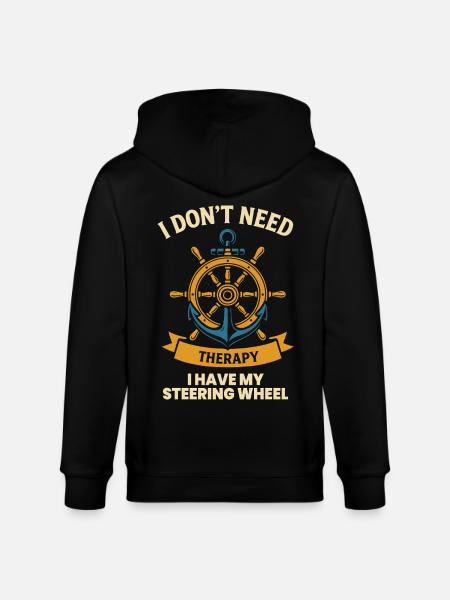 Funny saying ship-boat-captain - Stanley/Stella CULTIVATOR Unisex Organic Hooded Jacket - black