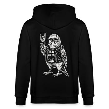Heavy Metal Rock Musik Wellensittich Lustiges - Stanley/Stella Unisex Bio-Kapuzenjacke CULTIVATOR  - Schwarz - Hinten - Anna (173cm)