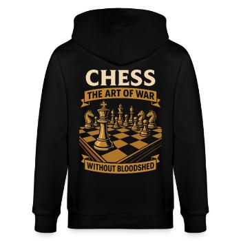 Échecs L’art de la guerre sans effusion de sang - Veste à capuche bio CULTIVATOR Stanley/Stella Unisexe - noir - Dos - Anna (173cm)