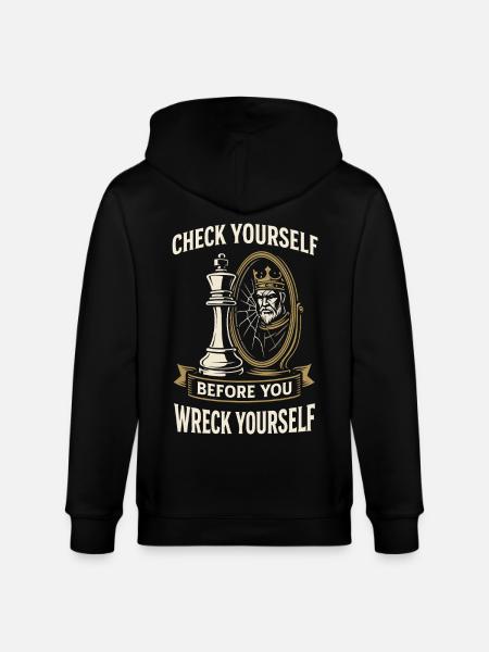 chess player board check yourself, - Stanley/Stella CULTIVATOR  Unisex Organic Hooded Jacket - black